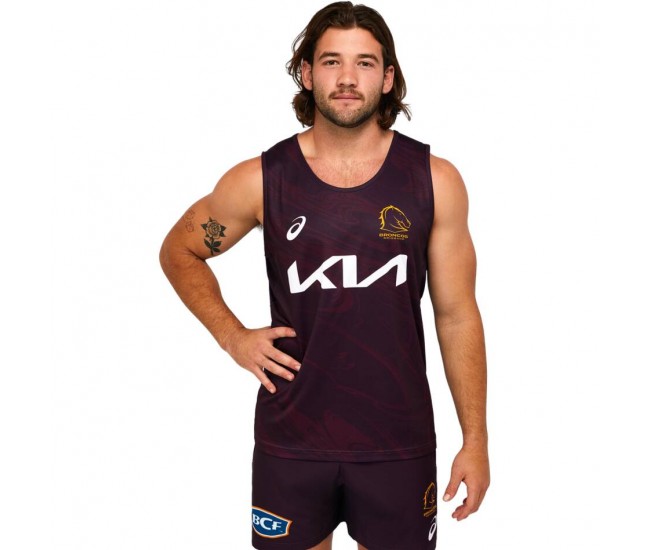 Brisbane Broncos Mens Training Rugby Singlet 2023