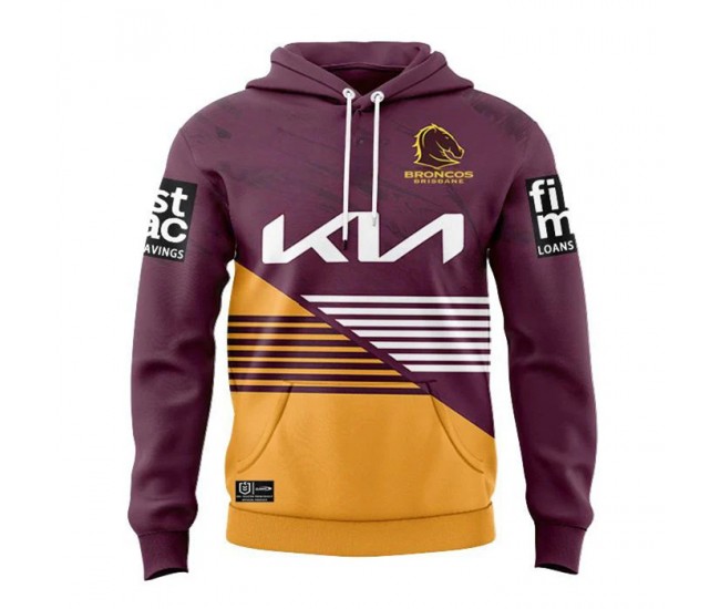 Brisbane Broncos Mens Team Rugby Hoodie 2024