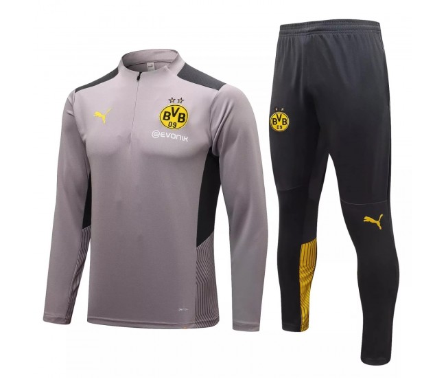 2021-22 BVB Borussia Dortmund Grey Training Technical Football Tracksuit 2021-22 BVB Borussia Dortmund Grey Training Technical Football Tracksuit