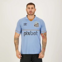 2023-24 Umbro Santos Men's Blue Goalkeeper Jersey