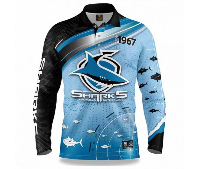 Cronulla Sharks Mens Fishfinder Fishing Rugby Shirt 2022