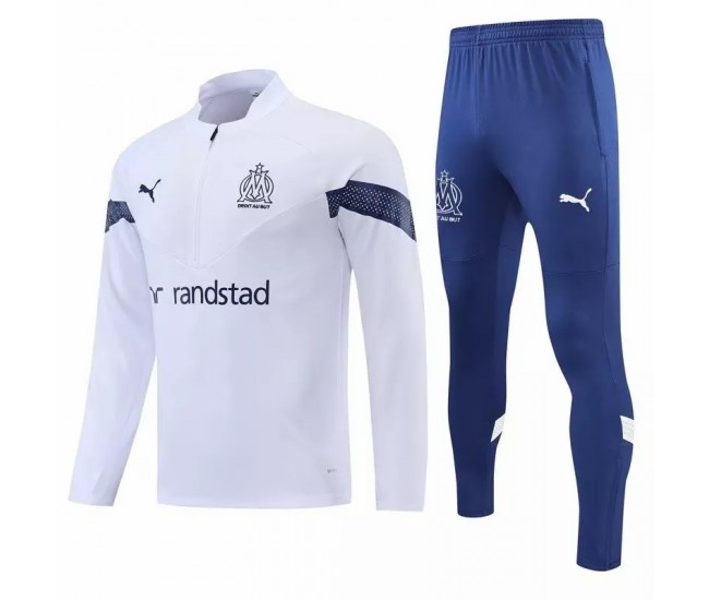 2022-23 Olympique Marseille White Training Technical Soccer Tracksuit 2022-23 Olympique Marseille White Training Technical Soccer Tracksuit
