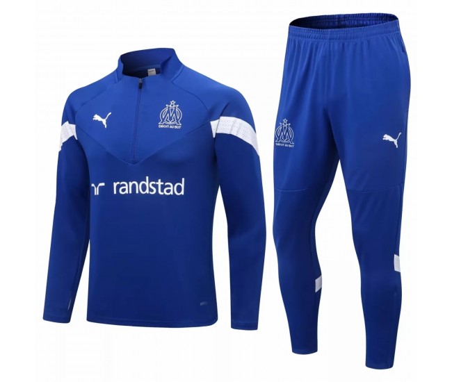 2022-23 Olympique Marseille Blue Training Technical Soccer Tracksuit 2022-23 Olympique Marseille Blue Training Technical Soccer Tracksuit