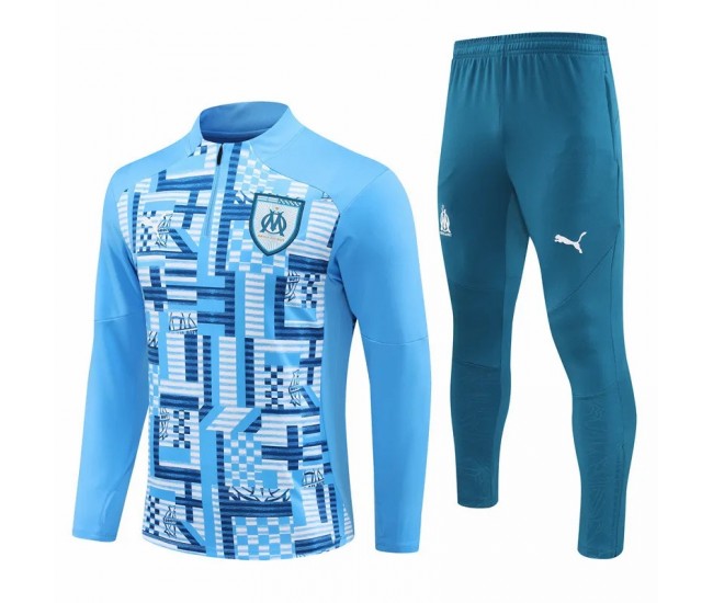 24-25 Olympique Marseille Mens Blue Training Technical Tracksuit