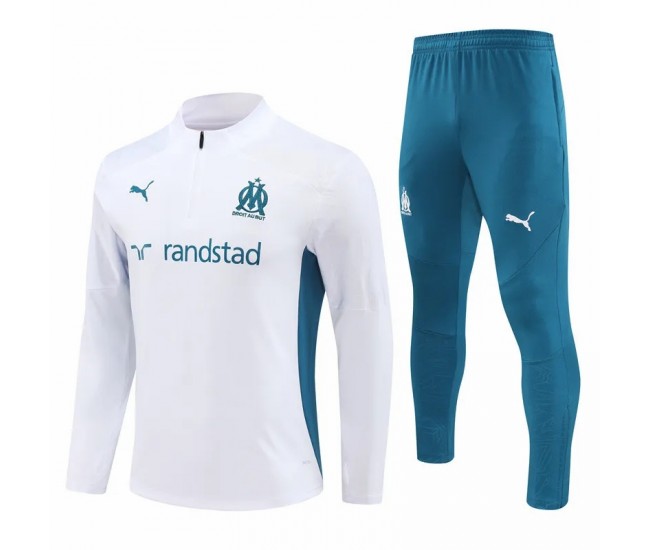 24-25 Olympique Marseille Mens White Training Technical Tracksuit