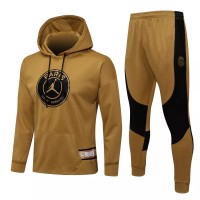 2021-22 PSG X Jordan Hooded Golden Training Technical Soccer Tracksuit