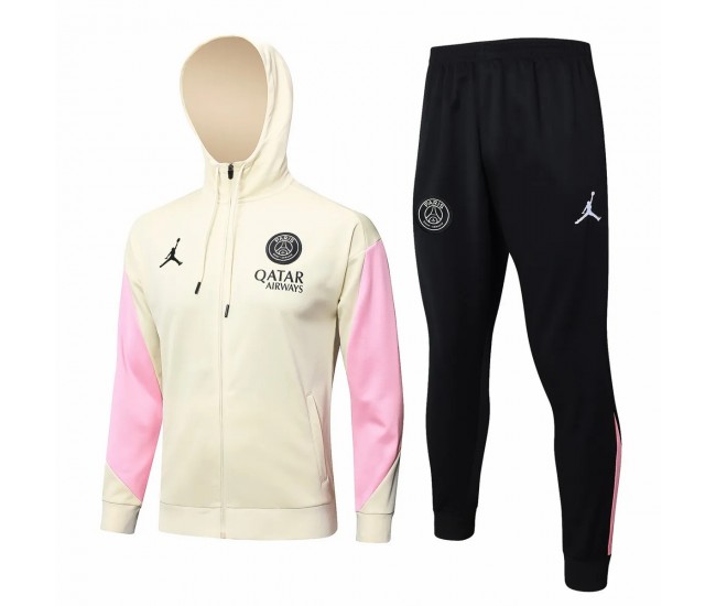 24-25 PSG Jordan Mens Beige Training Hooded Presentation Tracksuit