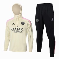 24-25 PSG Jordan Mens Beige Training Hooded Technical Tracksuit