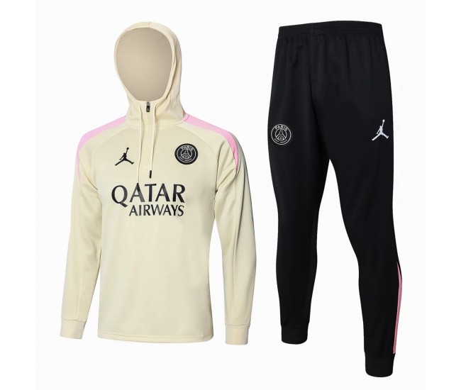 24-25 PSG Jordan Mens Beige Training Hooded Technical Tracksuit