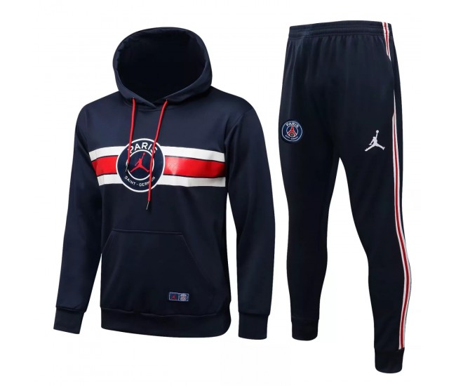 2021-22 PSG X Jordan Navy Hooded Training Technical Football Tracksuit 2021-22 PSG X Jordan Navy Hooded Training Technical Football Tracksuit