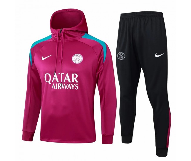 24-25 PSG Mens Maroon Training Hooded Technical Tracksuit