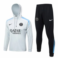 24-25 PSG Mens White Training Hooded Technical Tracksuit