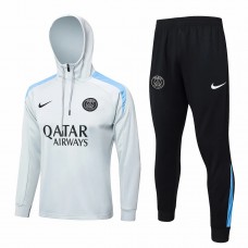 24-25 PSG Mens White Training Hooded Technical Tracksuit