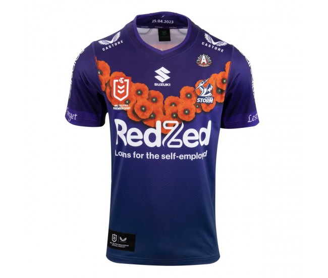 Melbourne Storm Mens Anzac Rugby Jersey 2023