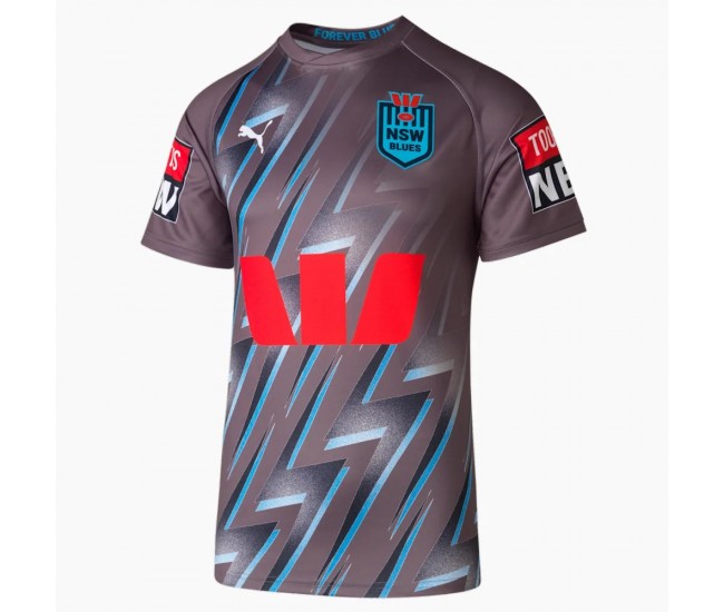NSW Blues Mens Gray Training Rugby Jersey 2023