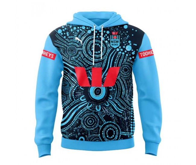 NSW Blues State Of Origin Mens Indigenous Rugby Hoodie 2024