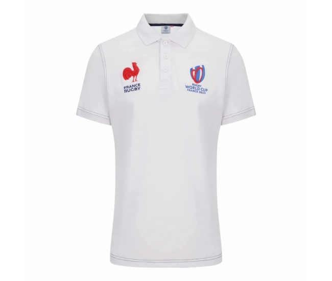 France RWC Mens Cotton White Rugby Polo 2023