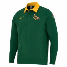 South Africa Springboks Mens Long Sleeve Pique Rugby Polo 2025