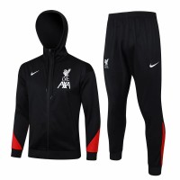 24-25 Liverpool FC Mens Black Training Hooded Presentation Tracksuit