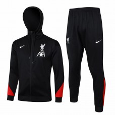 24-25 Liverpool FC Mens Black Training Hooded Presentation Tracksuit