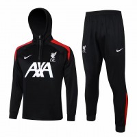 24-25 Liverpool FC Mens Black Training Hooded Technical Tracksuit