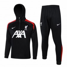 24-25 Liverpool FC Mens Black Training Hooded Technical Tracksuit