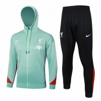 24-25 Liverpool FC Mens Green Training Hooded Presentation Tracksuit