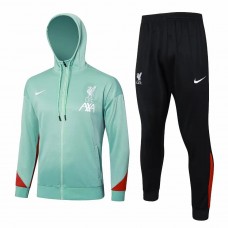 24-25 Liverpool FC Mens Green Training Hooded Presentation Tracksuit
