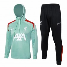 24-25 Liverpool FC Mens Green Training Hooded Technical Tracksuit