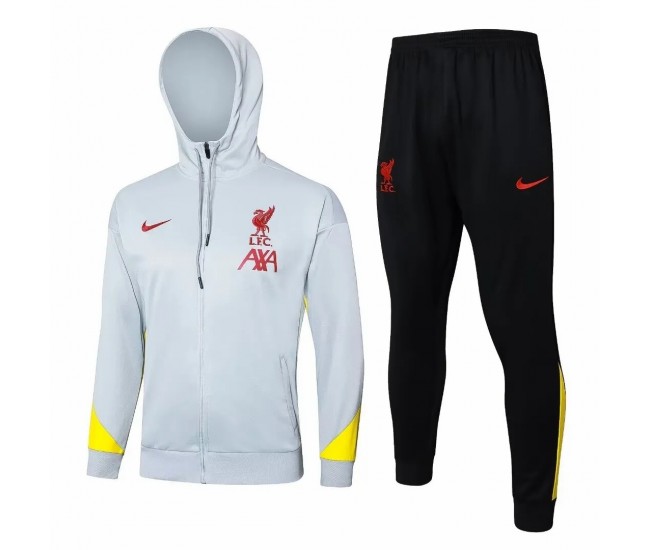 24-25 Liverpool FC Mens White Training Hooded Presentation Tracksuit