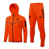 2021-22 Liverpool FC Orange Hooded Presentation Soccer Tracksuit