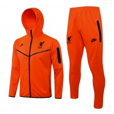 2021-22 Liverpool FC Orange Hooded Presentation Soccer Tracksuit
