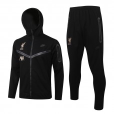 2021-22 Liverpool Hoodie Presentation Tracksuit Black