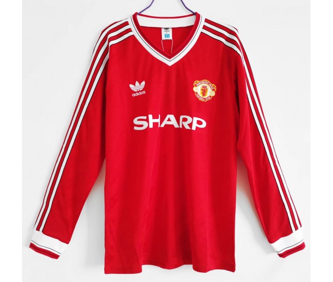 1986-1988 Manchester United FC Long Sleeve Home Retro Jersey 