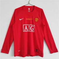 2007-2008 Manchester United FC Euro Long Sleeve Home Retro Jersey
