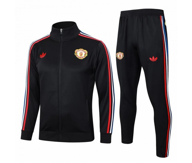 24-25 Manchester United FC Mens Black Training Presentation Tracksuit