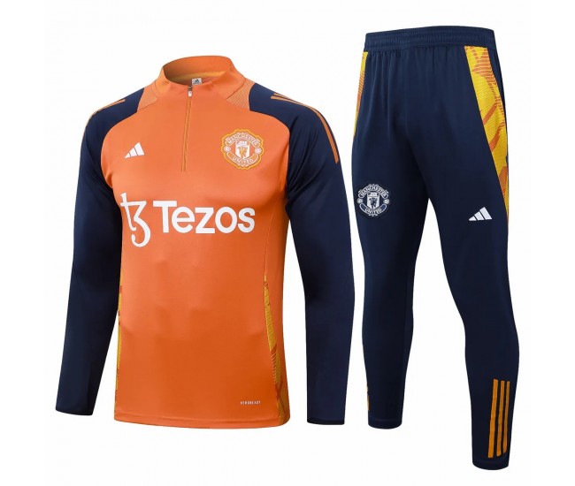 24-25 Manchester United FC Mens Orange Training Technical Tracksuit