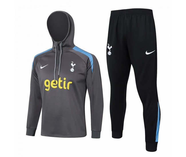 24-25 Tottenham Hotspur Mens Grey Training Hooded Technical Tracksuit