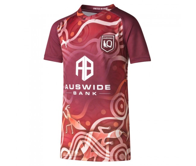 QLD Maroons Mens Indigenous Training Rugby Jersey 2023