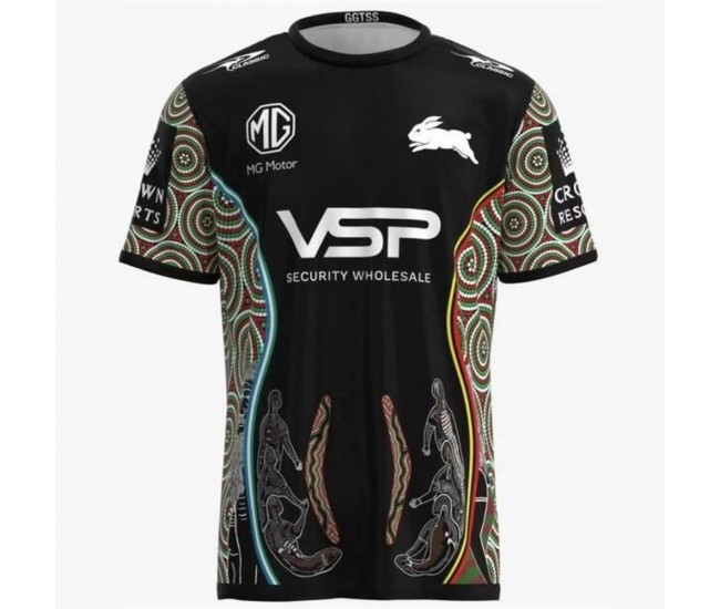 South Sydney Rabbitohs Mens Indigenous Training Rugby Tee 2023
