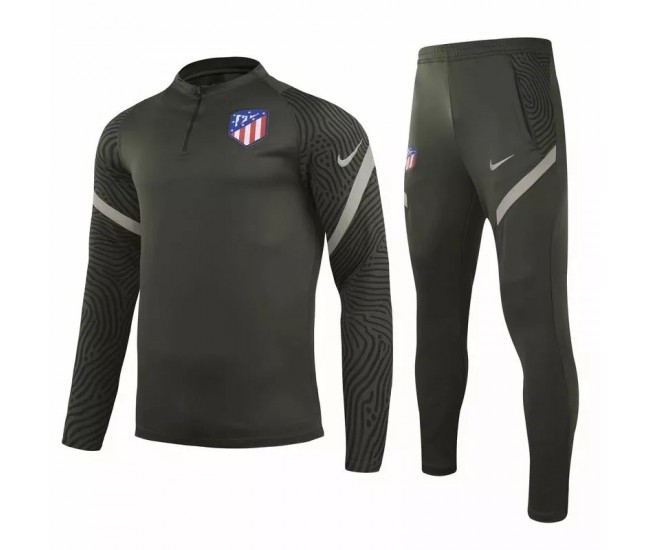 Atlético De Madrid Technical Training Football Tracksuit Grey 2020 2021 Atlético De Madrid Technical Training Football Tracksuit Grey 2020 2021