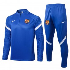 2021-22 FC Barcelona Blue Training Technical Soccer Tracksuit