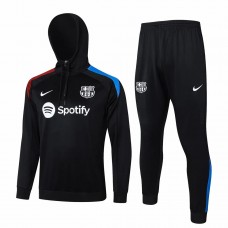 24-25 FC Barcelona Mens Black Hooded Technical Tracksuit