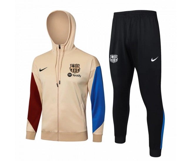 24-25 FC Barcelona Mens Coach Hooded Presentation Tracksuit