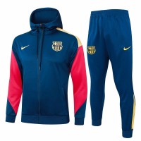 24-25 FC Barcelona Mens Navy Hooded Presentation Tracksuit