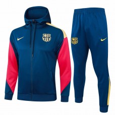 24-25 FC Barcelona Mens Navy Hooded Presentation Tracksuit
