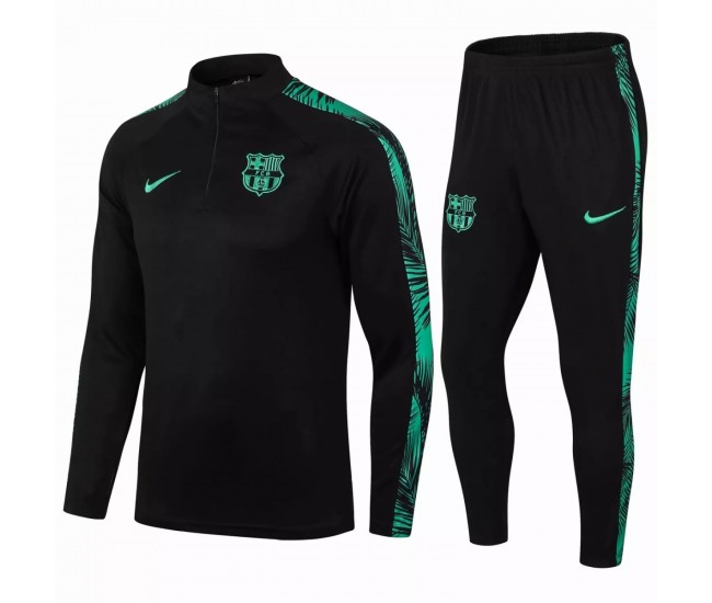 FC Barcelona Football Training Technical Tracksuit Black Green 2021 2022 FC Barcelona Football Training Technical Tracksuit Black Green 2021 2022