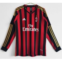 2013-2014 AC Milan Home Long Sleeve Retro Jersey 