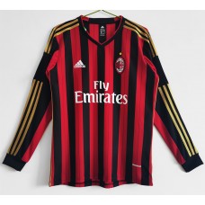 2013-2014 AC Milan Home Long Sleeve Retro Jersey 