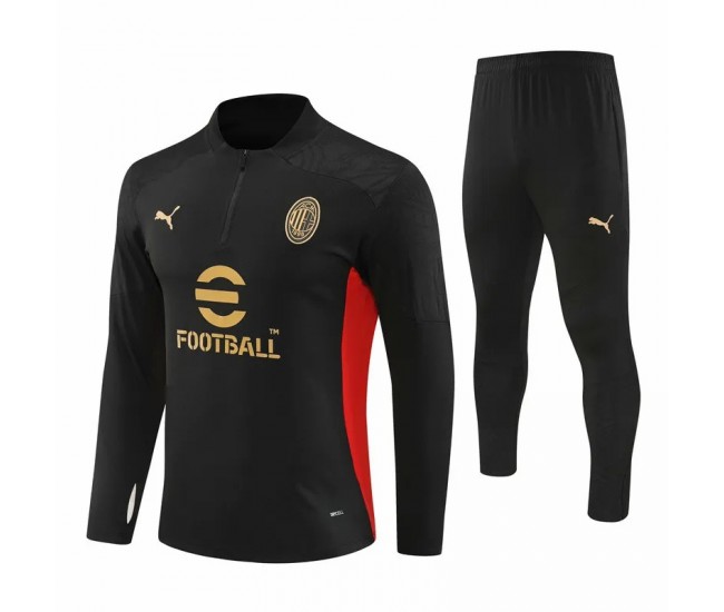 24-25 AC Milan Mens Black Training Technical Tracksuit